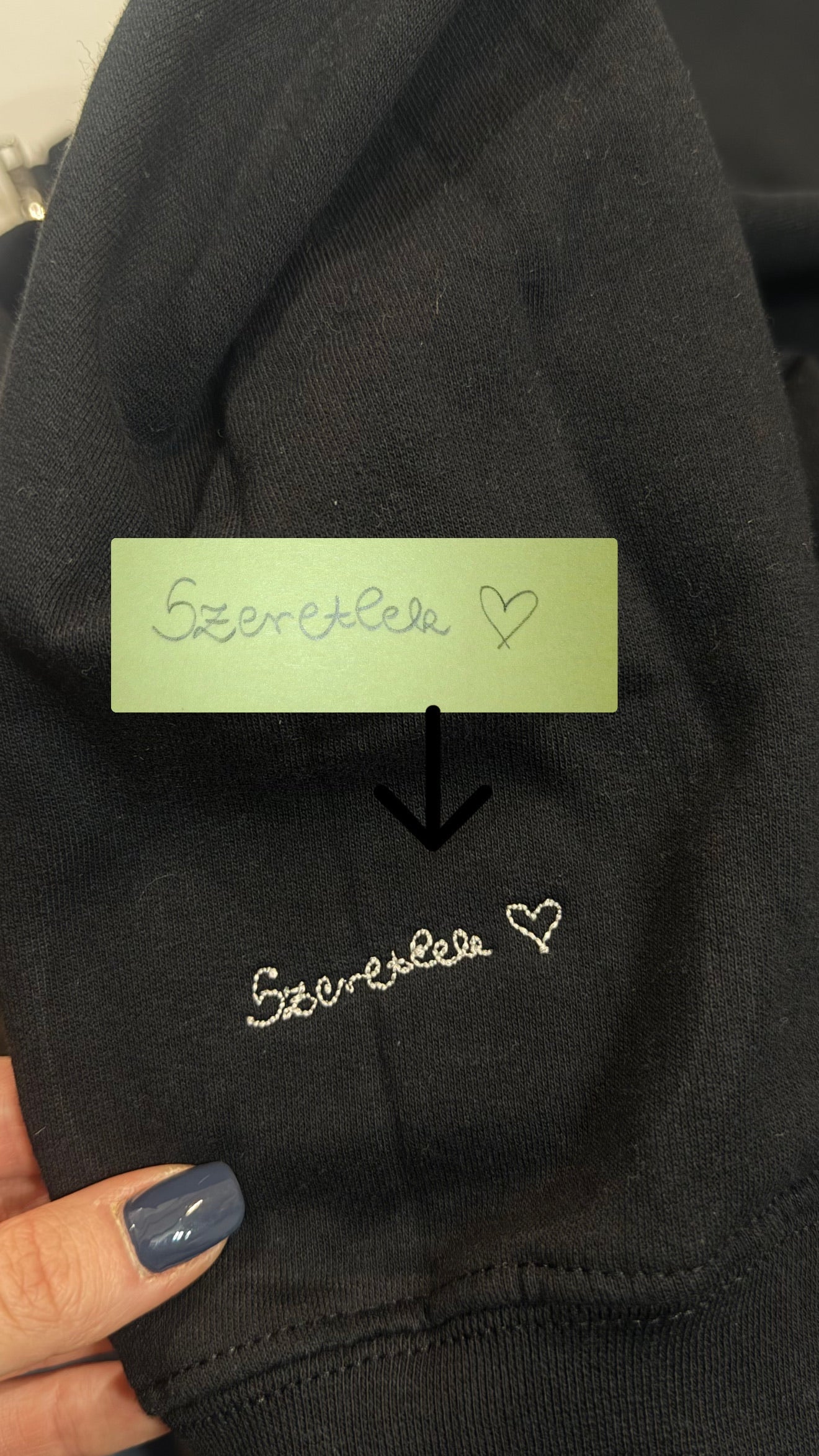 Handwriting embroidery