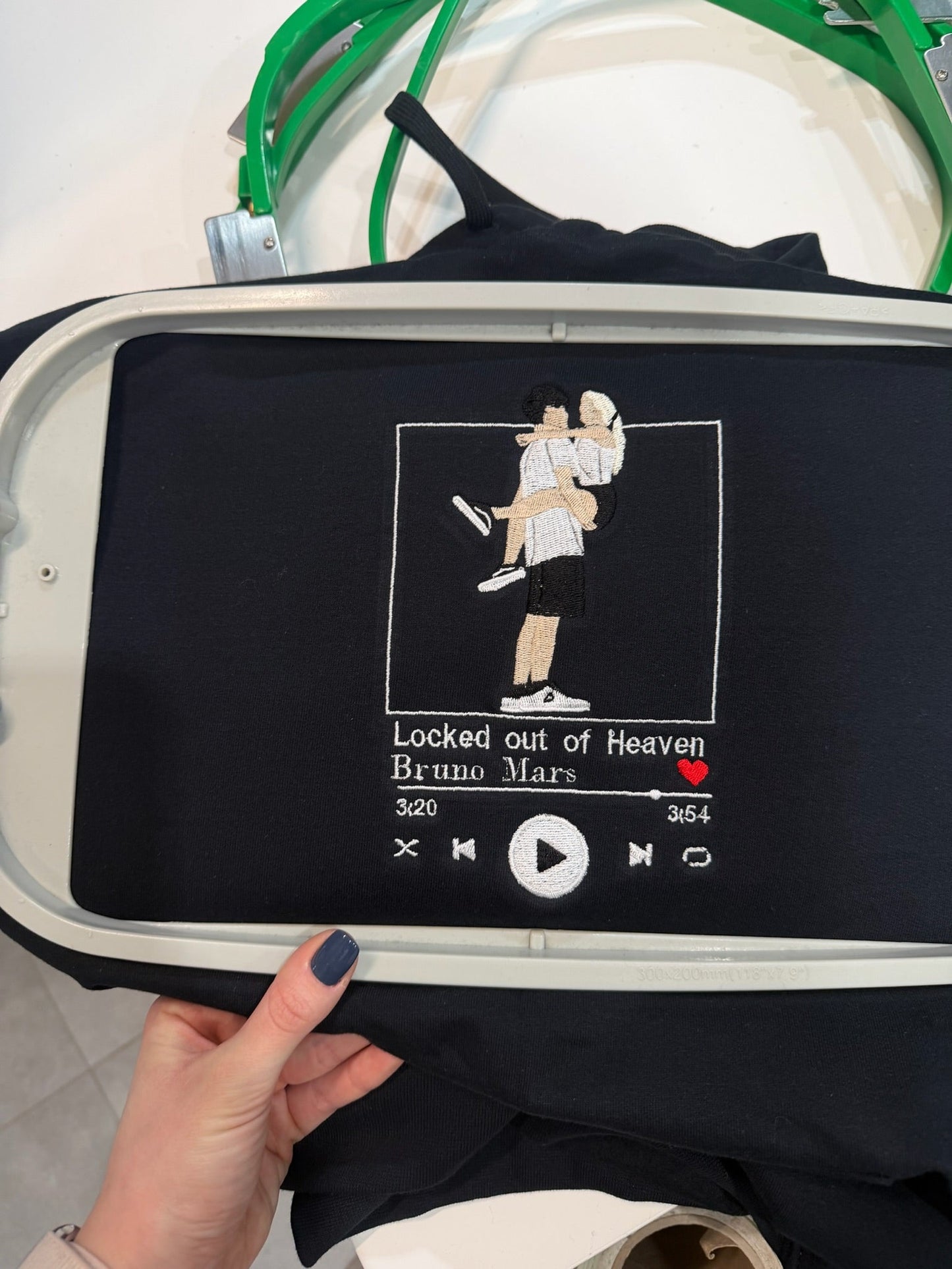Spotify player embroidery