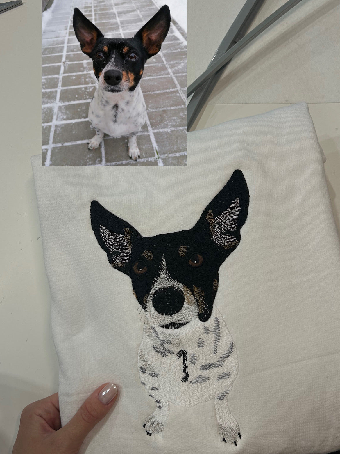 Pet line art embroidery
