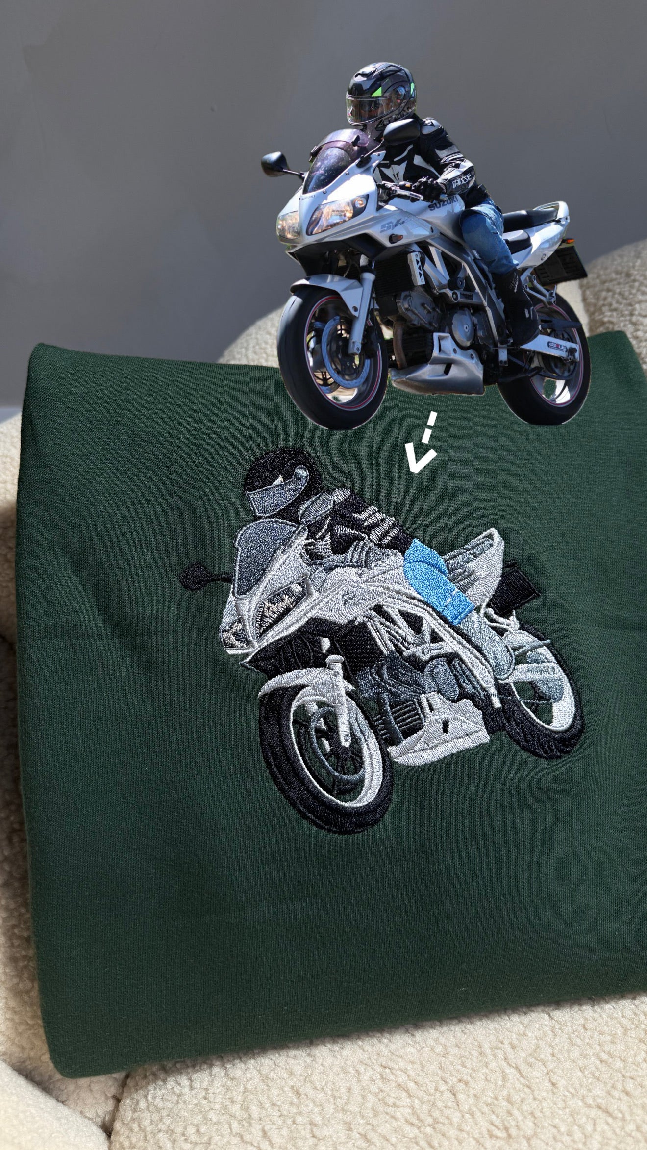 Custom motorcycle embroidery
