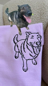 Pet portrait color embroidery