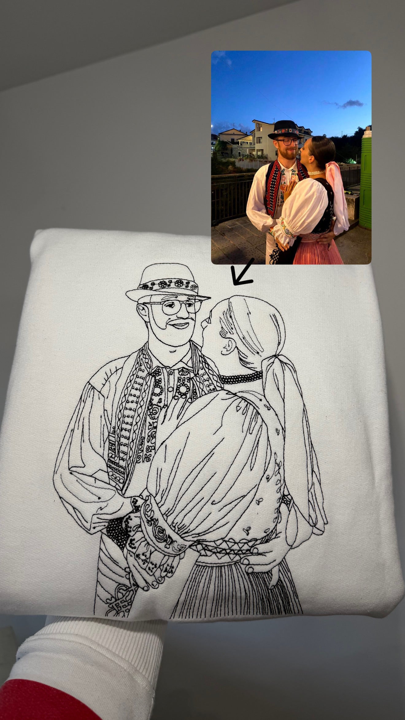Linková výšivka podle fotografie