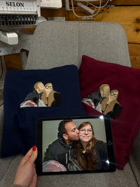 Couple photo embroidery