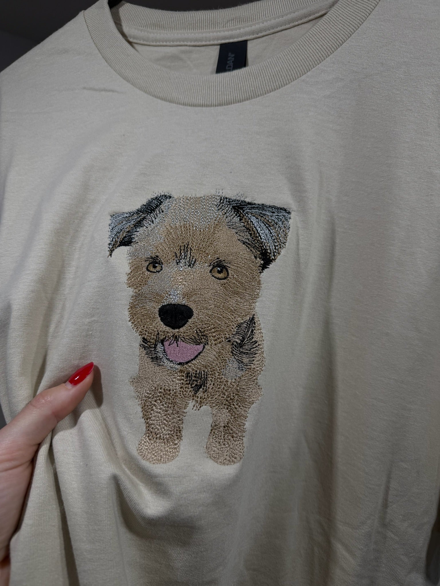 Pet portrait color embroidery