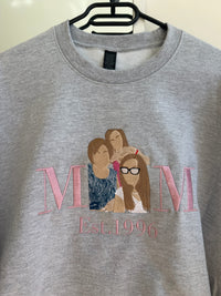 MOM lettering photo embroidery