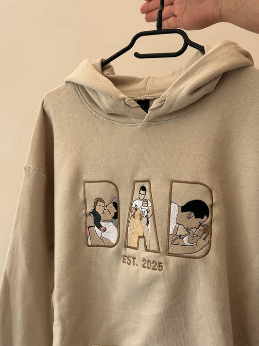 DAD lettering embroidery
