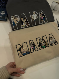 DAD lettering photo embroidery