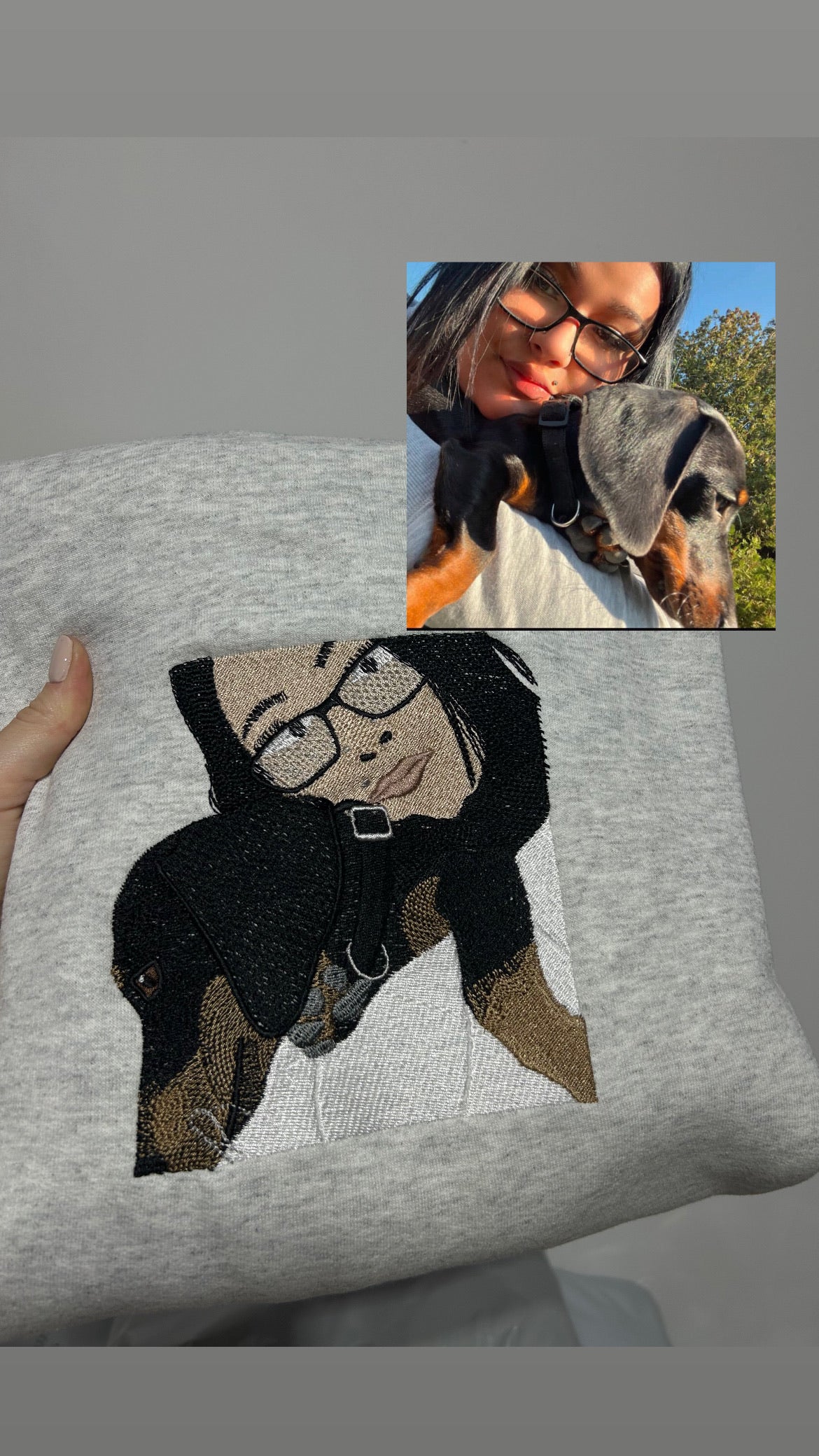Dog portrait color embroidery