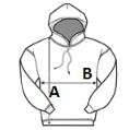 How to measure: A body length, B chest width