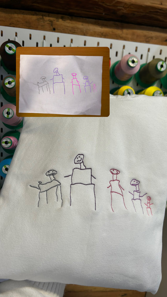 Stickerei nach Kinderzeichnung